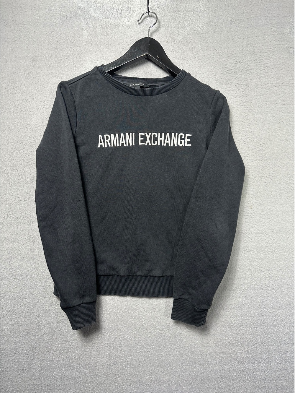 Armani Exchange Black Crewneck Sweatshirt Size S Logo Pullover Y2K